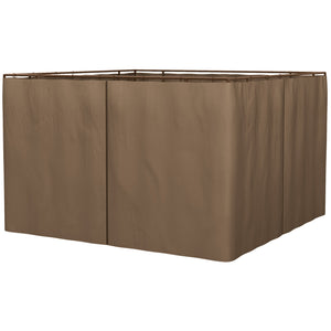 Outsunny 10' x 10' Universal Gazebo Sidewall Set with Panels, Hooks and C-Rings Included for Pergolas and Cabanas, Brown