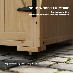 Wood Garden Shed, Compact Outdoor Storage Cabinet Potting Shed with Adjustable Inner Shelf and Double Doors for Backyard, Patio, Lawn