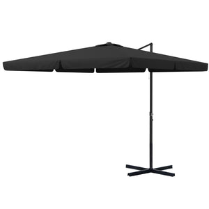 Outsunny 10' Cantilever Patio Umbrella, Square Offset Umbrella with Tilt, Crank, Cross Base, Aluminum Pole and Air Vent, Hanging Umbrella for Garden, Pool, Backyard, Gray