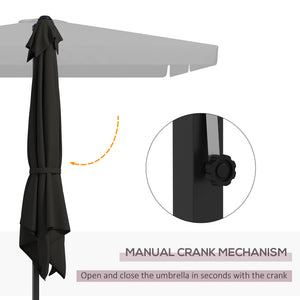 Outsunny 10' Cantilever Patio Umbrella, Square Offset Umbrella with Tilt, Crank, Cross Base, Aluminum Pole and Air Vent, Hanging Umbrella for Garden, Pool, Backyard, Gray