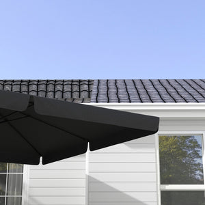 Outsunny 10' Cantilever Patio Umbrella, Square Offset Umbrella with Tilt, Crank, Cross Base, Aluminum Pole and Air Vent, Hanging Umbrella for Garden, Pool, Backyard, Gray