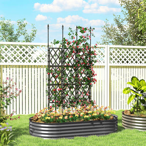 Foldable Garden Trellis, 33.5 x 77.6 Inch Lattice Climbing Support Trellis for Garden Indoor Outdoor, DIY Assembly for Vines, Vegetables, Flowers, Fruits, Black