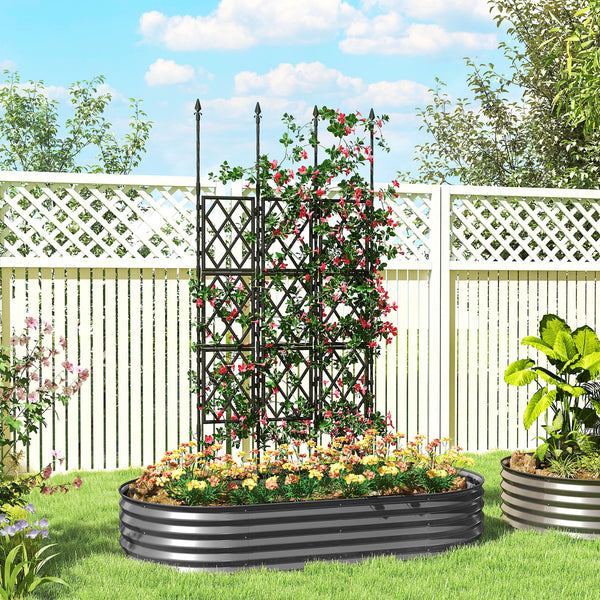 Foldable Garden Trellis, 33.5 x 77.6 Inch Lattice Climbing Support Trellis for Garden Indoor Outdoor, DIY Assembly for Vines, Vegetables, Flowers, Fruits, Black