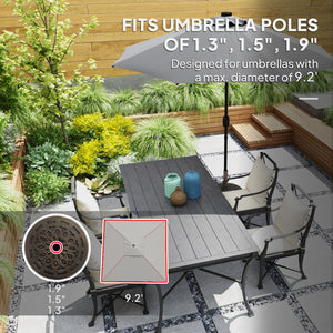 Round Patio Umbrella Base with Wheels, 46 lbs Resin Umbrella Stand Base, Heavy Duty Patio Umbrella Holder for 1.3"/1.5"/1.9" Umbrella Poles for Outdoor, Lawn, Poolside, Bronze