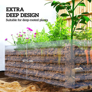 Galvanized Raised Garden Bed, 6' x 3' x 2' Outdoor Metal Planter Box, Standing Raised Bed for Growing Flowers, Herbs and Vegetables, Light Grey