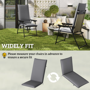 Patio Chair Cushions Set of 2 with Ties and Adjustable Band, UPF50+ Fade Resistant Yarn-Dyed Polyester Outdoor Seat Cushions, High Back Patio Replacement Pads, Dark Grey