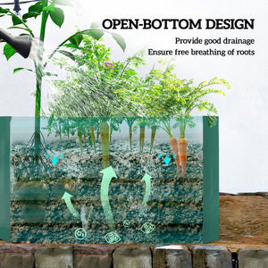 Galvanized Raised Garden Bed, 6' x 3' x 2' Outdoor Metal Planter Box, Standing Raised Bed for Growing Flowers, Herbs and Vegetables, Dark Green