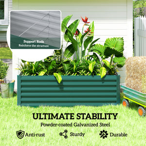 Galvanized Raised Garden Bed, 6' x 3' x 2' Outdoor Metal Planter Box, Standing Raised Bed for Growing Flowers, Herbs and Vegetables, Dark Green
