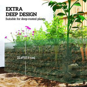 Galvanized Raised Garden Bed, 6' x 3' x 2' Outdoor Metal Planter Box, Standing Raised Bed for Growing Flowers, Herbs and Vegetables, Dark Green