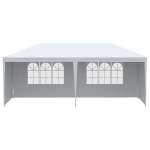 6 x 3 m Party Tent Gazebo Marquee Outdoor Patio Canopy Shelter with Windows and Side Panels White