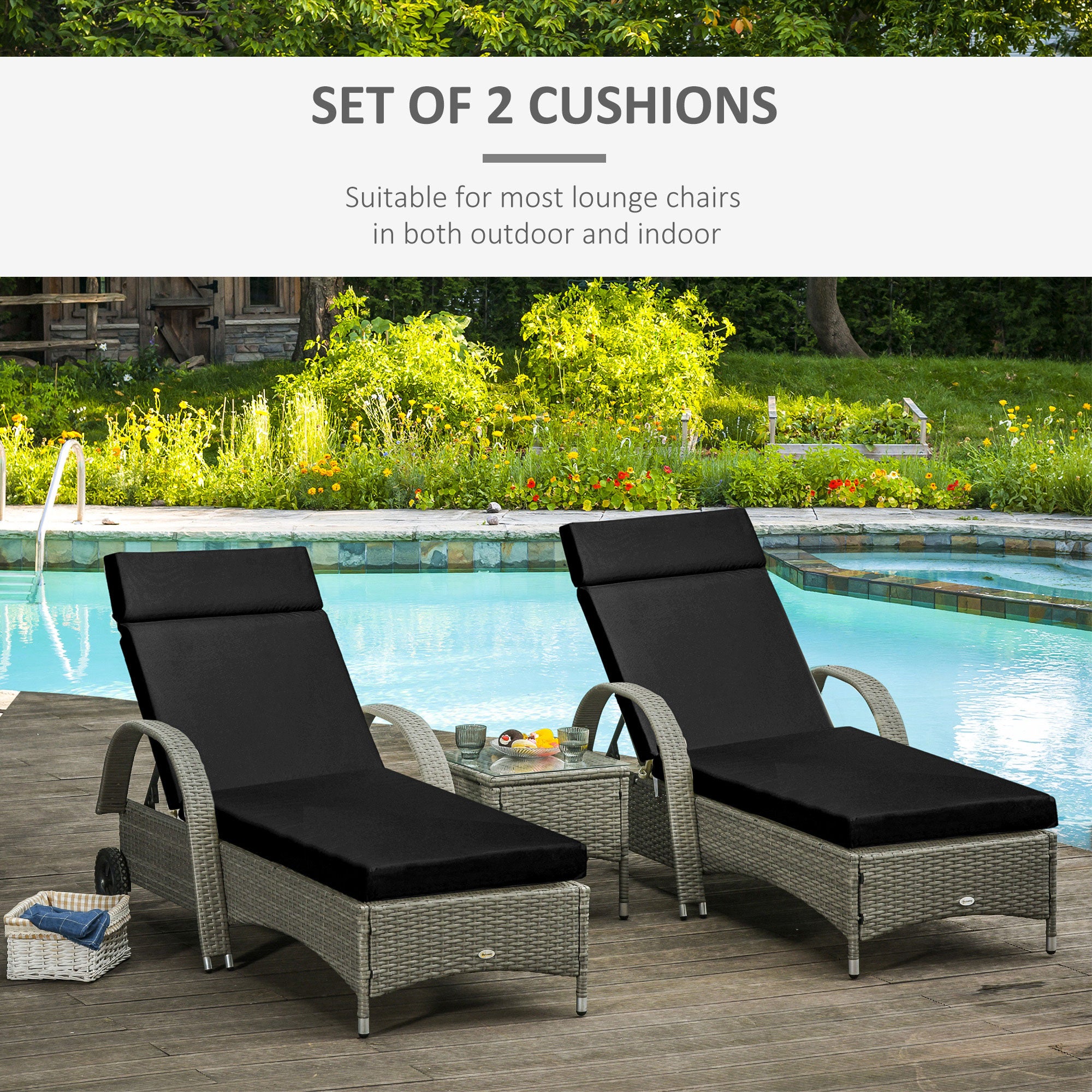 Rattan Garden Replacement Cushions For Outdoor Lounge Set Of Sun