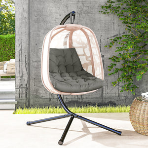 Outdoor Swing Cushion, Tufted Patio Cushion Replacement for Garden Chair Egg Chair, Indoor Outdoor Seat Cushion, Grey