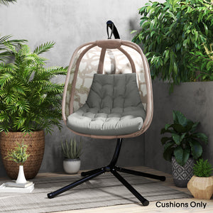 Outdoor Swing Cushion, Tufted Patio Cushion Replacement for Garden Chair Egg Chair, Indoor Outdoor Seat Cushion, Grey