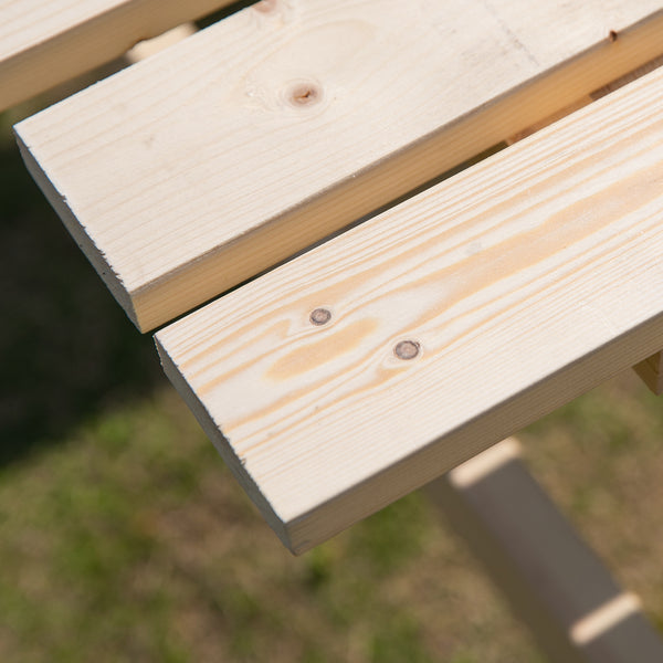 6 Seater Wooden Picnic Table Bench for Outdoor Garden or Patio with Parasol Cutout 150 cm Natural Wood Finish