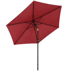 2.6 m Garden Parasol Umbrella with Aluminium Pole, Outdoor Table Market Patio Umbrella Sun Shade with Tilt and Crank, Vent, Wine Red