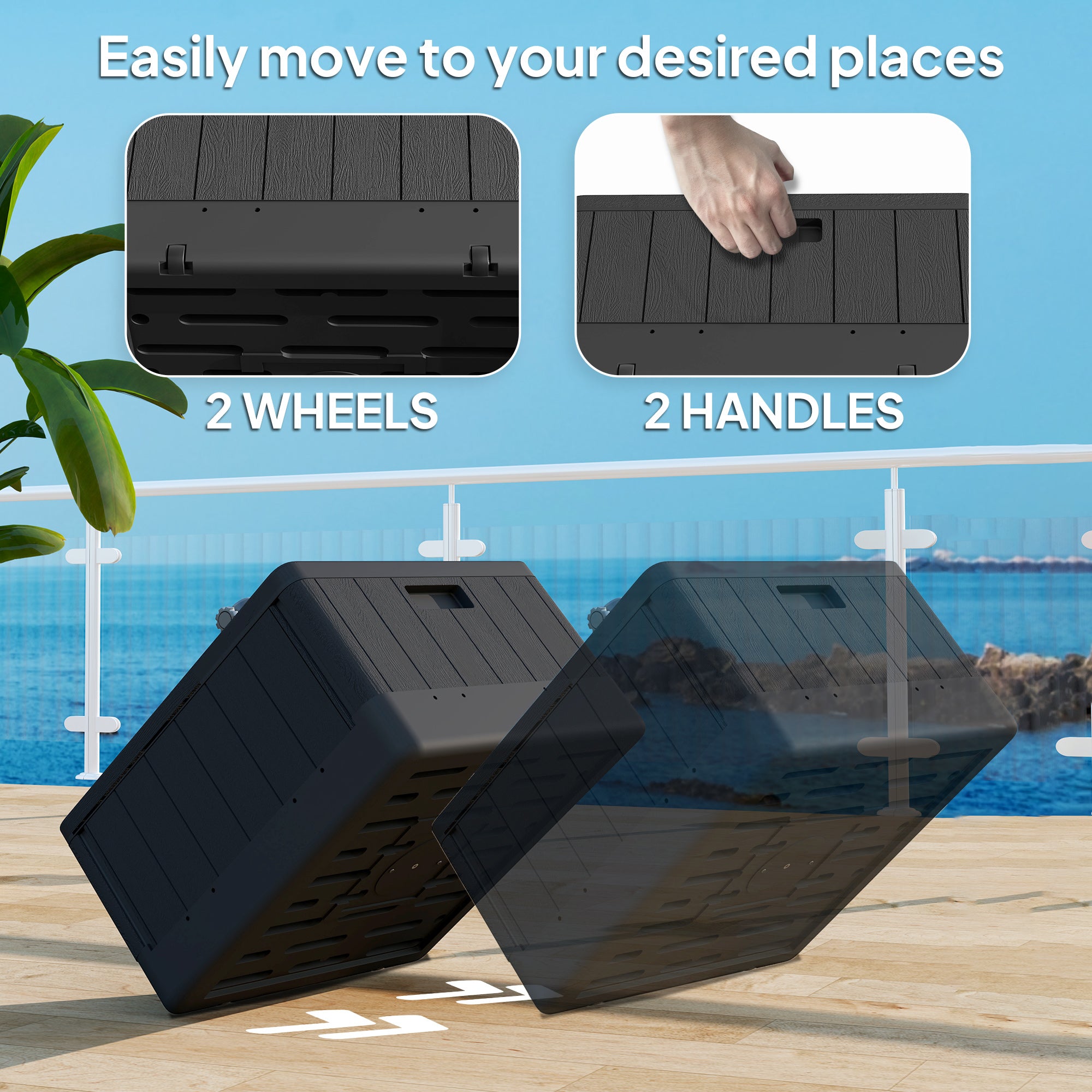 Outsunny Heavy Duty Wheeled Umbrella Base, Filled Up to 176lbs Sand/110lbs Water, Black Outsunny Heavy Duty Wheeled Umbrella Base, Filled Up to 176lbs Sand/110lbs Water, Black
