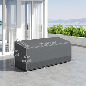 Patio Furniture Covers Waterproof for 3 Seater Sofa Bistro Set, 600D Heavy Duty Oxford Outdoor Patio Cover, UV-Resistant Sectional Couch Cover, 75" x 28.3" x 29.9", Grey