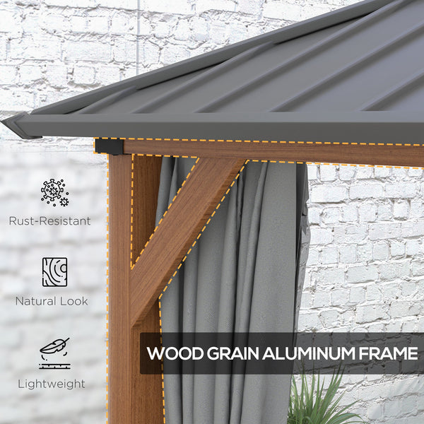 13' x 10' Hardtop Gazebo with Netting Sidewalls and Curtains, Galvanized Steel Outdoor Gazebo Canopy with Aluminum Frame for Garden, Patio, Lawns, Parties