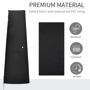 Garden Parasol Cover Waterproof Outdoor Cantilever Banana Umbrella Protector 300D Oxford Fabric 240 x 48/70 cm