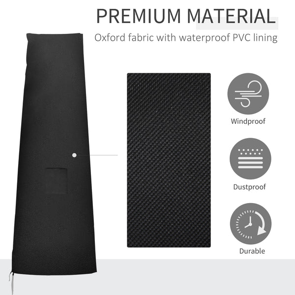 Garden Parasol Cover Waterproof Outdoor Cantilever Banana Umbrella Protector 300D Oxford Fabric 240 x 48/70 cm