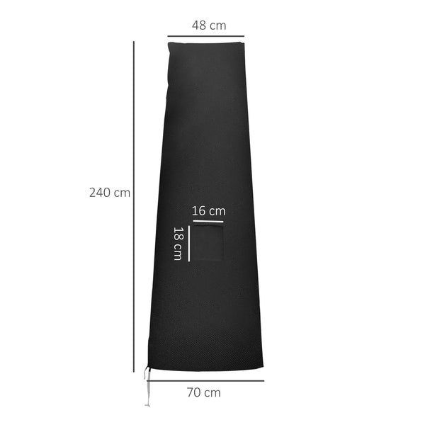 Garden Parasol Cover Waterproof Outdoor Cantilever Banana Umbrella Protector 300D Oxford Fabric 240 x 48/70 cm