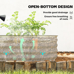 5' x 2' x 1' Galvanized Raised Garden Bed Kit, Outdoor Metal Elevated Planter Box with Safety Edging, Easy DIY Stock Tank for Growing Flowers, Herbs & Vegetables, Cream
