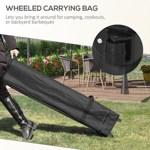 10' x 10' Pop Up Canopy Tent with Netting, Instant Sun Shelter, Tents for Parties, Height Adjustable, with Wheeled Carry Bag and 4 Sand Bags for Outdoor, Garden, Patio, Cream