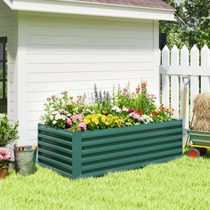 Galvanized Raised Garden Bed, 6' x 3' x 2' Outdoor Metal Planter Box, Standing Raised Bed for Growing Flowers, Herbs and Vegetables, Dark Green