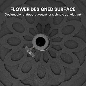 Round Patio Umbrella Base with Wheels, 46 lbs Resin Umbrella Stand Base, Heavy Duty Patio Umbrella Holder for 1.3"/1.5"/1.9" Umbrella Poles for Outdoor, Lawn, Poolside, Black