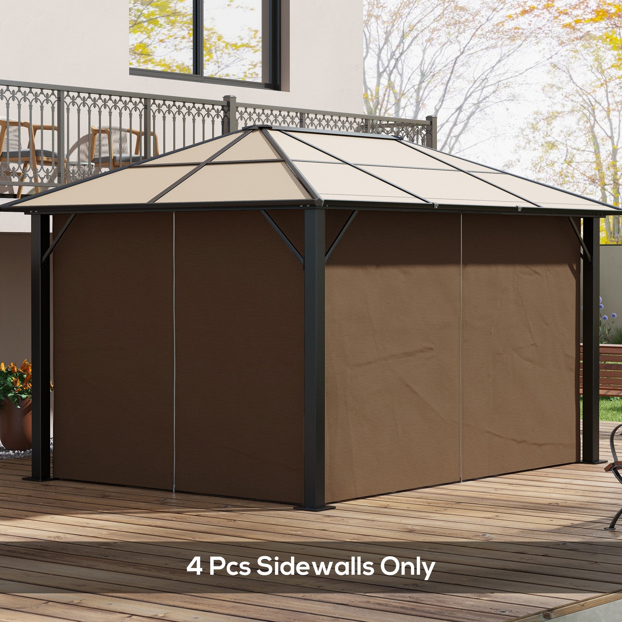 Outsunny 10' x 13' Universal Gazebo Sidewall Set (4 Panels) with
