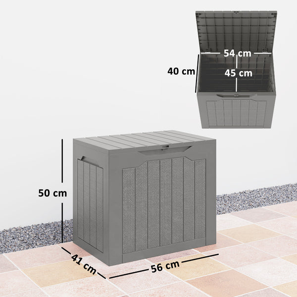 93L Plastic Garden Storage Box, Outdoor Storage Box with Handles, Waterproof Outdoor Storage Container for Garden Tools and Accessories, Khaki