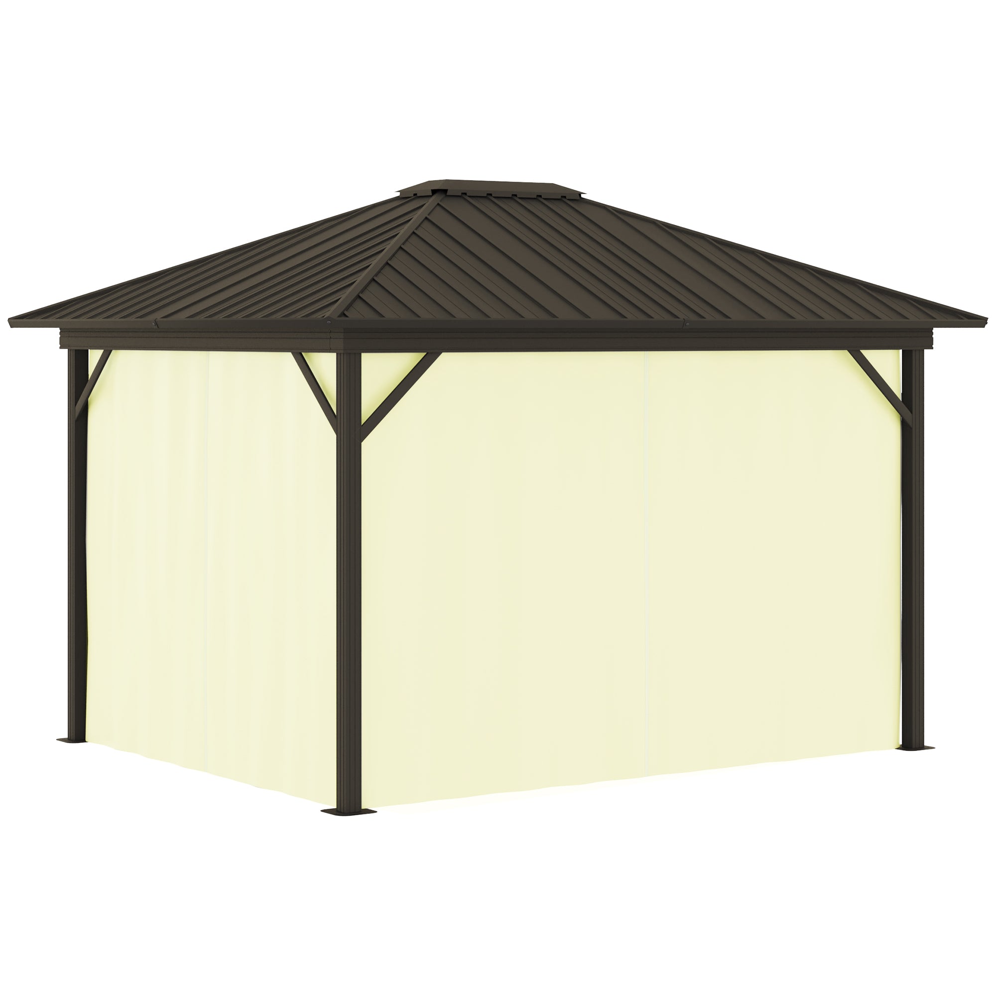 hammo エレファン Outsunny 10' x 12' Hardtop Gazebo with Aluminum Frame