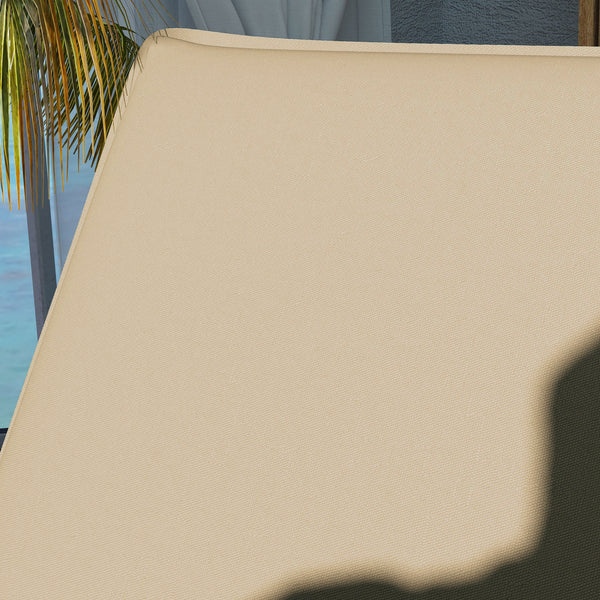 Outdoor Lounge Chair Cushion Set of 2, UPF50+ 200gsm Fabric and 25D High-Density Foam, Foldable Patio Chaise Lounge Cushion Set, Fade Resistant for Lawn Pool, 76" x 23", Beige