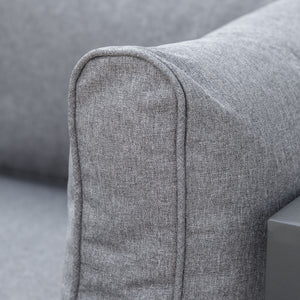 6 Pieces Outdoor Patio Furniture Set, Space-Saving Aluminum Outdoor Daybed, Thickened Cushions, Outdoor Sectional Conversation Set with Coffee Table, Footstools, Grey