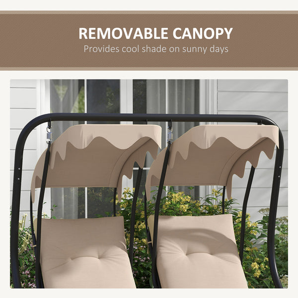 Separate Chair Outsunny Modern Swing Chair with 2 Separate Chairs, Cushions ...