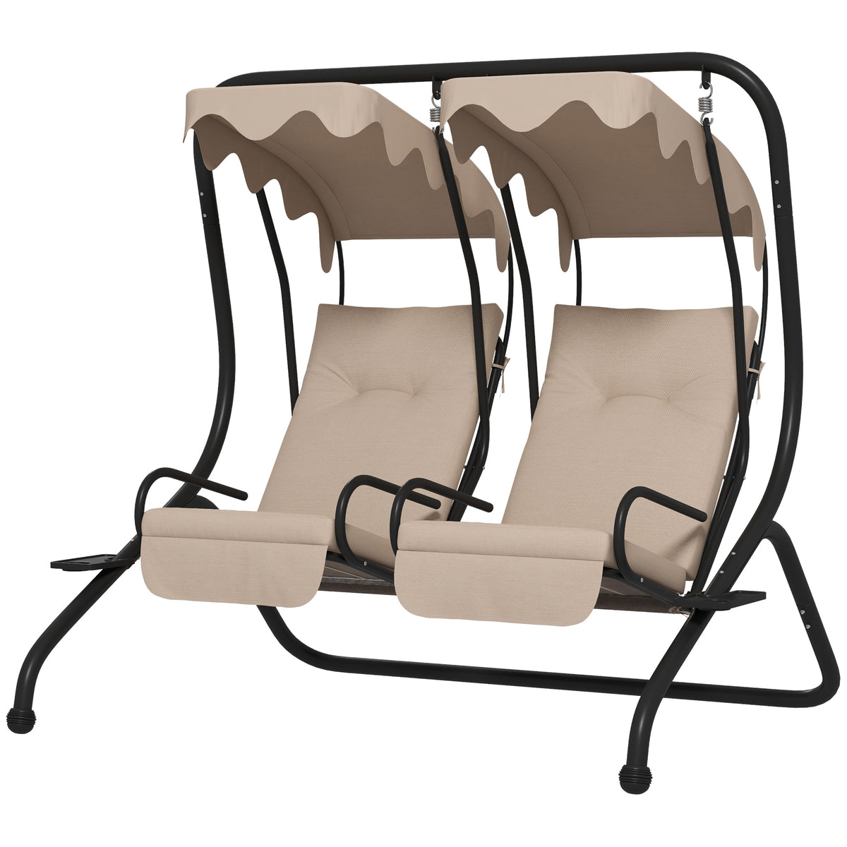 Separate Chair Outsunny Modern Swing Chair with 2 Separate Chairs, Cushions ...