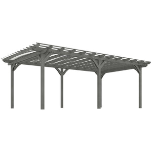 Outsunny 12' x 20' Outdoor Pergola, Wood Gazebo Grape Trellis with Stable Structure for Climbing Plant Support, Garden, Patio, Backyard, Deck, Gray