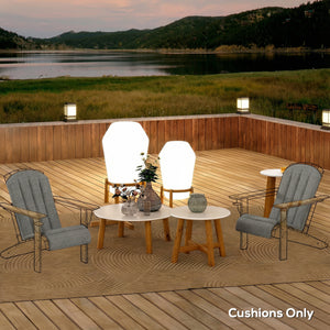 Adirondack Chair Cushion Set of 2, Outdoor Chair Cushions, High Back Patio Chair Cushions with Ties, Non-Slip Replacement Seat Cushion for Patio Furniture, Dark Grey