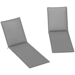 Outdoor Lounge Chair Cushion Set of 2, UPF50+ 200gsm Fabric and 25D High-Density Foam, Foldable Patio Chaise Lounge Cushion Set, Fade Resistant for Lawn Pool, 76" x 23", Gray
