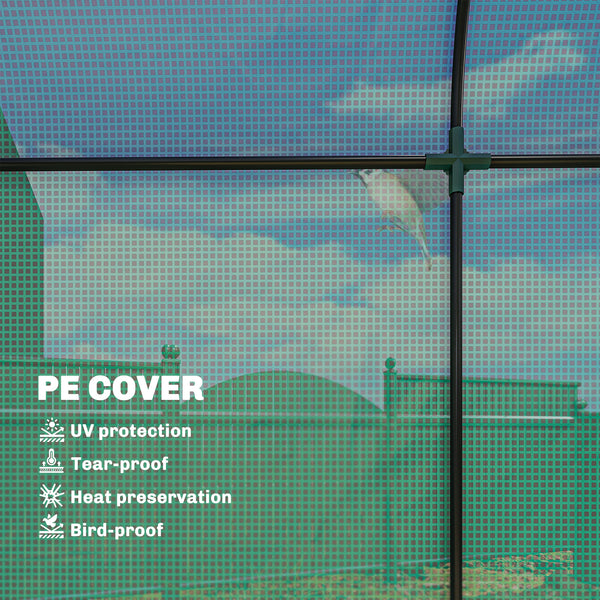 6' x 2' x 6.6' Mini Greenhouse, Portable Garden Green House with Roll-up Door and Mesh Windows, Small Plant Greenhouse with PE Cover, Steel Frame for Indoor Outdoor, Green