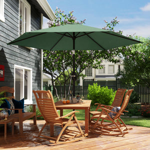 2.6 m Garden Parasol Umbrella with Aluminium Pole, Outdoor Table Market Patio Umbrella Sun Shade with Tilt and Crank, Vent, Dark Green