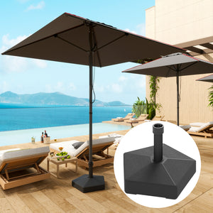 Outsunny Patio Umbrella Base Holder, Heavy Duty Outdoor Umbrella Stand Base, Filled Up to 42lbs with Stand or 33lbs with Water for Garden, Poolside, Black