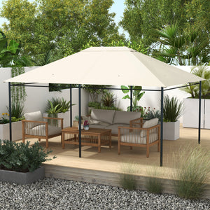 10' x 13' Gazebo Canopy Replacement, Outdoor Gazebo Cover Top Roof Replacement with Vents and Drain Holes, (TOP COVER ONLY), Cream White