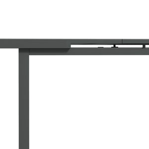 Extending Garden Table, Rectangle Outdoor Dining Table for 6-8, Aluminium Frame, for Lawn Balcony - Charcoal Grey