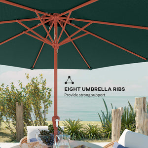 Patio Umbrella with Crank, Double Top Outdoor Market Table Umbrella for Garden, Patio,104'' x 104'', Green