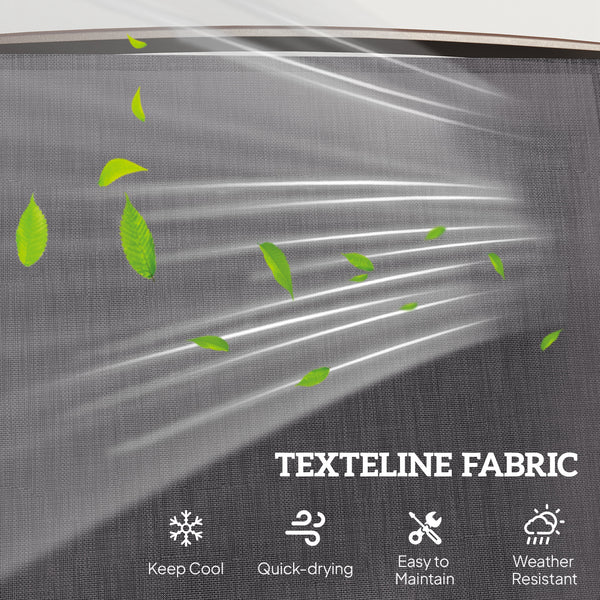 Double Patio Glider Chair with Glass Top Center Table, Outdoor Glider Loveseat with High Back,  All Weather Breathable Mesh Fabric for Garden, Backyard, Deck, Grey