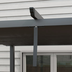 3 x 4m Pergola with Retractable Roof, Aluminium Frame Garden Gazebo Canopy Outdoor Sun Shade Shelter for Grill, Patio, Deck, Dark Grey