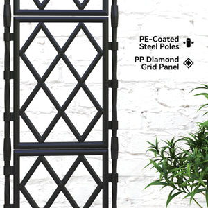 Foldable Garden Trellis, Lattice Climbing Support Trellis for Garden, DIY Assembly for Vines, Vegetables, Flowers, Fruits, 85 x 197 cm, Black