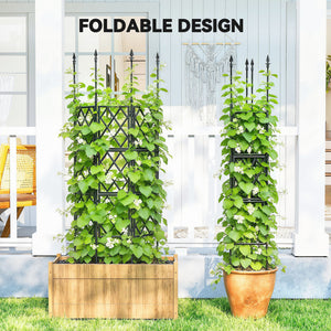 Foldable Garden Trellis, 33.5 x 77.6 Inch Lattice Climbing Support Trellis for Garden Indoor Outdoor, DIY Assembly for Vines, Vegetables, Flowers, Fruits, Black