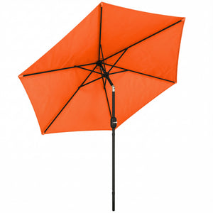 2.6 m Garden Parasol Umbrella with Aluminium Pole, Outdoor Table Market Patio Umbrella Sun Shade with Tilt and Crank, Vent, Orange